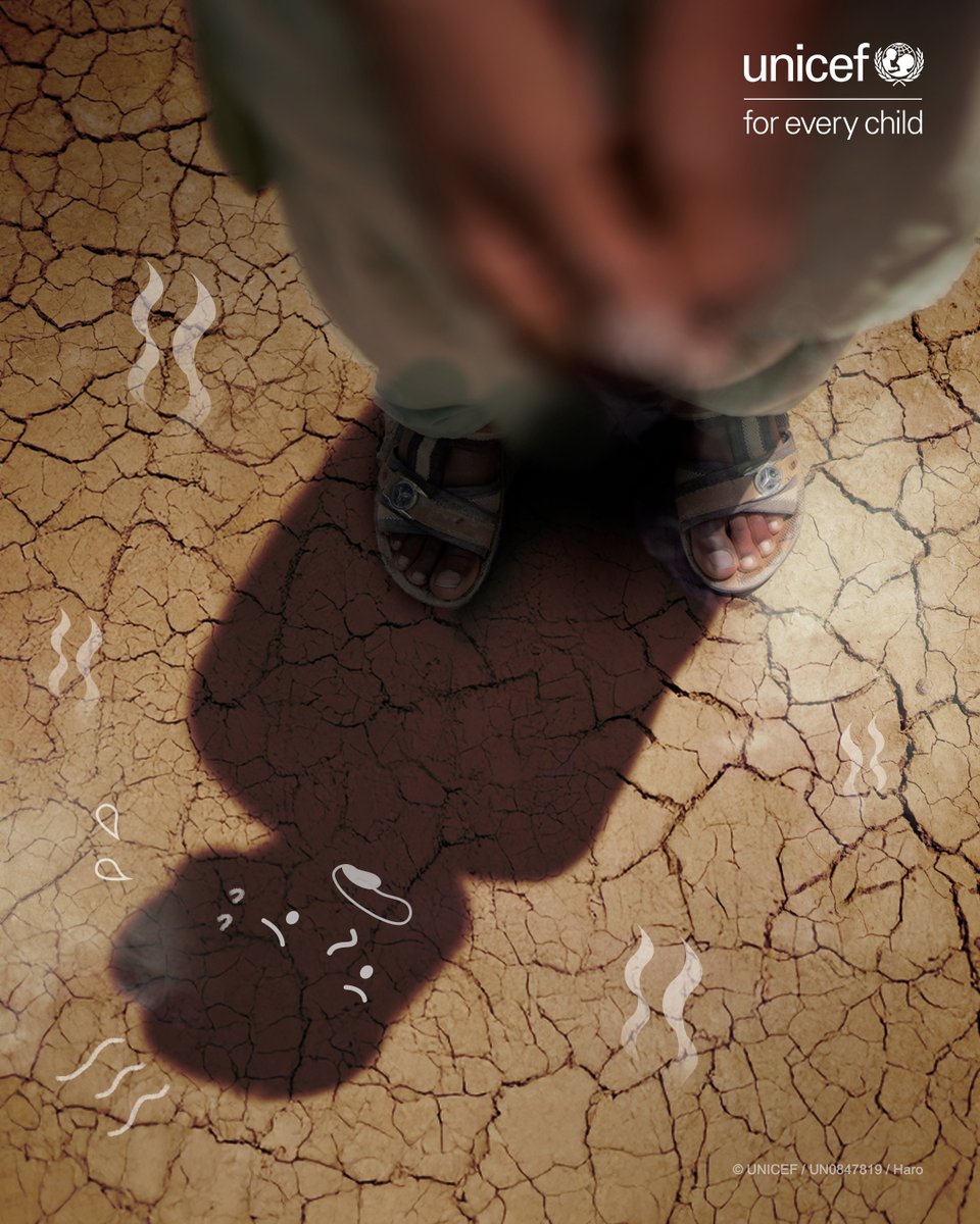 지금 #기후위기 를 막지 않으면
2050년엔 어린이 22억 명이
#폭염 의 영향을 받게 됩니다.

극단적인 폭염과 가뭄 현상으로
전 세계 어린이 3명 중 1명은
심각한 물 부족을 겪고 있으며
점점 더 악화되고 있습니다.

모든 위기의 중심에 어린이가 있습니다.
기후위기는 아무런 책임이 없는
어린이에게