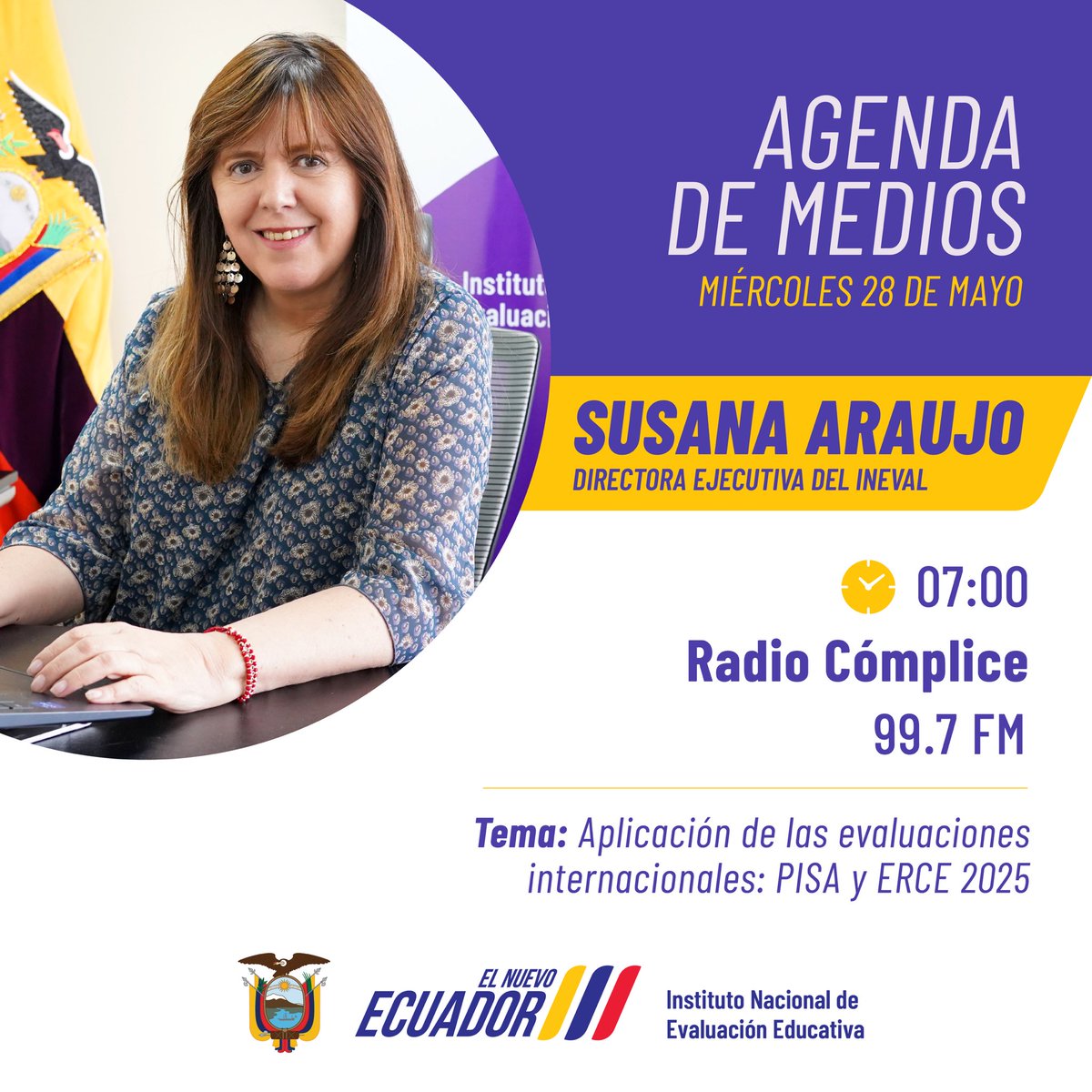 Ineval (@evaluacion_ec) on Twitter photo 📌 Te invitamos a conocer más sobre las evaluaciones internacionales PISA y ERCE 2025 y cómo Ineval se ha preparado para estos dos grandes retos.
🗓️ 28 de mayo
⏰ 07:00
📻 Radio <a href="/radiocomplicefm/">radiocomplicefm</a>
#EvaluamosParaMejorar 📌 Te invitamos a conocer más sobre las evaluaciones internacionales PISA y ERCE 2025 y cómo Ineval se ha preparado para estos dos grandes retos.
🗓️ 28 de mayo
⏰ 07:00
📻 Radio <a href="/radiocomplicefm/">radiocomplicefm</a>
#EvaluamosParaMejorar
