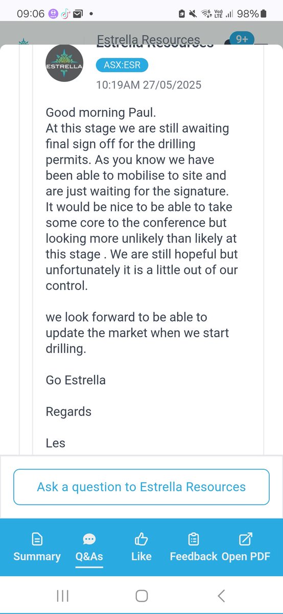 SmallcapMr's tweet photo. @gibb_river @ESR_Estrella @mtlawley_chiro You better tell Les that then @gibb_river $esr https://t.co/DMeU7EfDHp