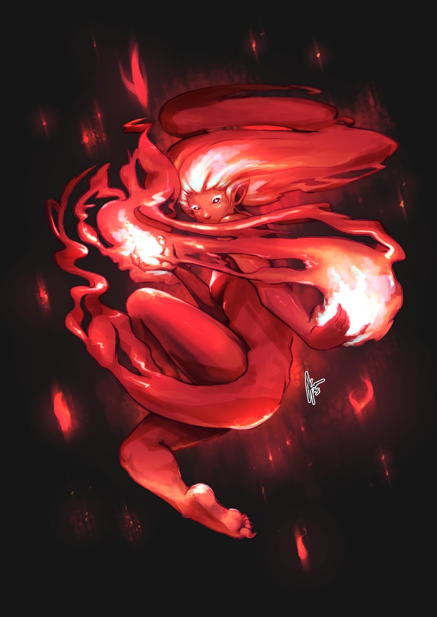 Odomk_'s tweet photo. Fae May day 27 is 'Flame'. I just wanted to draw a fiery djinn fairy elemental spirit thing. I hope you like it!
#Art #Digitalart #FaeMay #Flame #fairy #elemental #fire #fantasy https://t.co/4Fcjvoj0wn