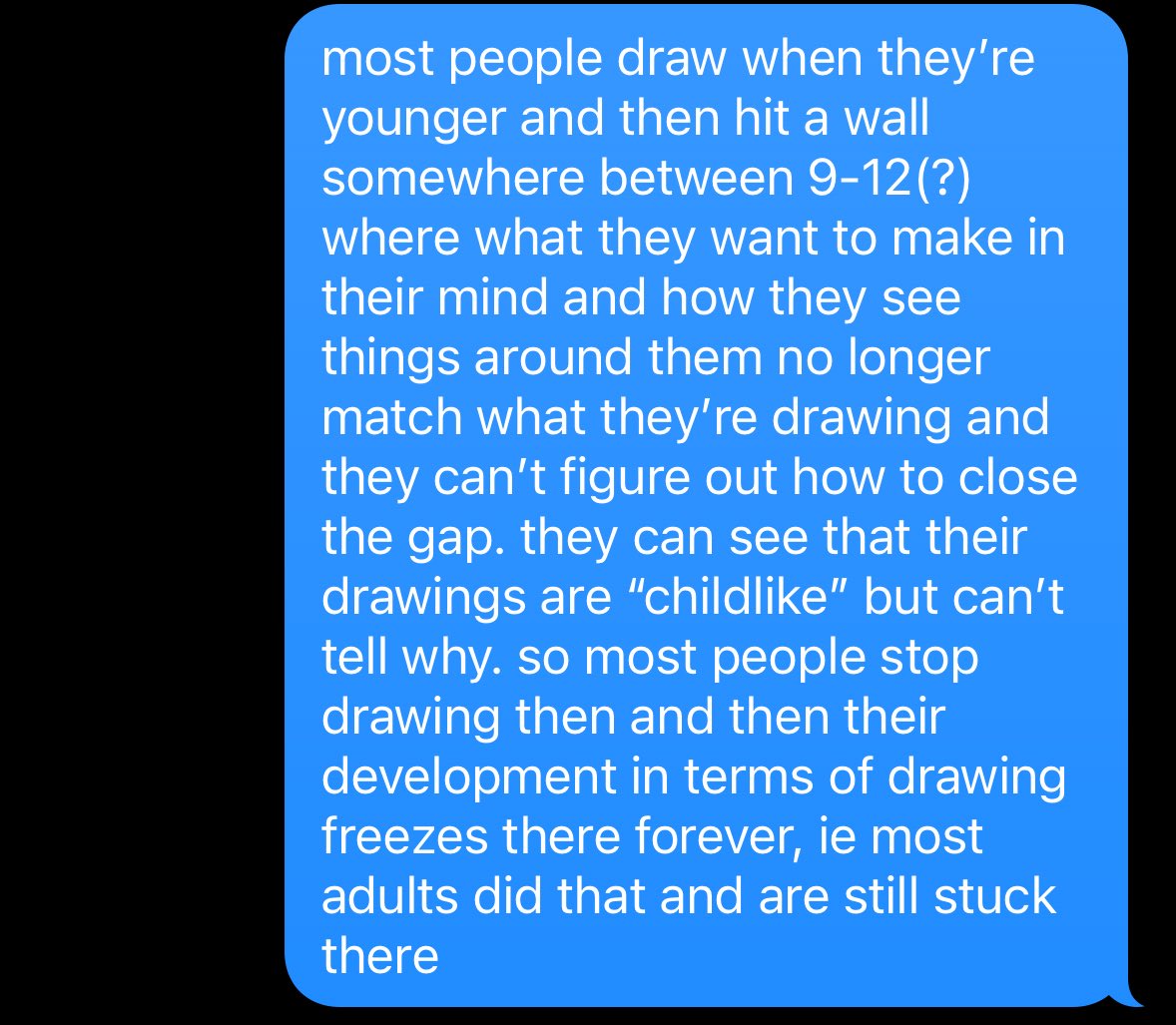 owenbroadcast's tweet image. someone told me their kid, around 10, has become sad that they cannot draw, and asked if i had any advice. 

i thought i would post this message in case anyone is experiencing something similar or could potentially face that problem. it also applies to adults who stopped drawing:
