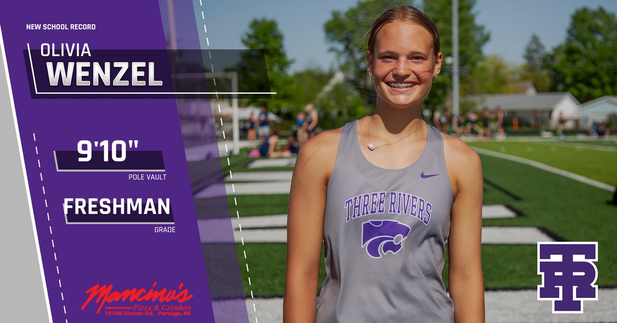 GIRLS TRACK &amp; FIELD:  Congratulations to Olivia Wenzel, the Freshman has set a new school record in Pole Vault clearing 9'10" tonight at the County Meet in Mendon.  Breaking Eliana Haifley's previous record of 9'9".