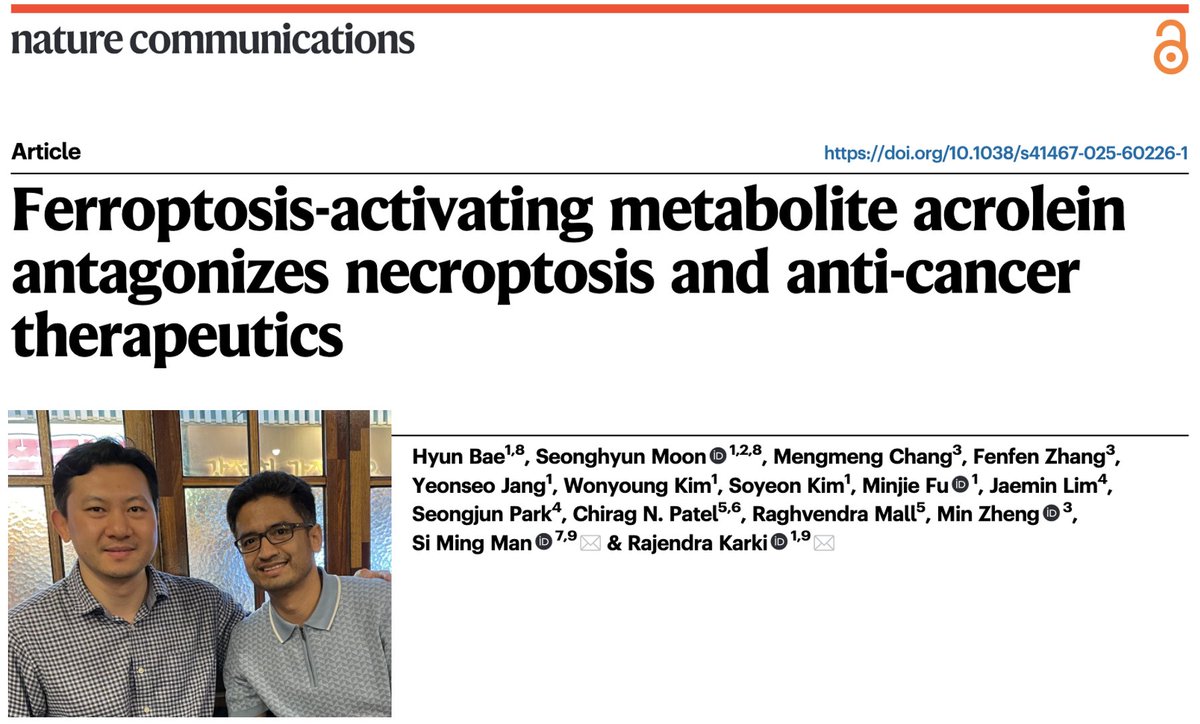 Si Ming Man (@simingman1) on Twitter photo 😊Delighted to share our latest #publication in collab with Dr. Rajendra Karki & colleagues from <a href="/SeoulNatlUni/">Seoul National University</a>. In this <a href="/NatureComms/">Nature Communications</a> paper, we show that #acrolein, a byproduct of our cells but also found in #cigarette smoke, #kills cells & contributes to #inflammation <a href="/ourANU/">ourANU</a> 1/3 😊Delighted to share our latest #publication in collab with Dr. Rajendra Karki & colleagues from <a href="/SeoulNatlUni/">Seoul National University</a>. In this <a href="/NatureComms/">Nature Communications</a> paper, we show that #acrolein, a byproduct of our cells but also found in #cigarette smoke, #kills cells & contributes to #inflammation <a href="/ourANU/">ourANU</a> 1/3