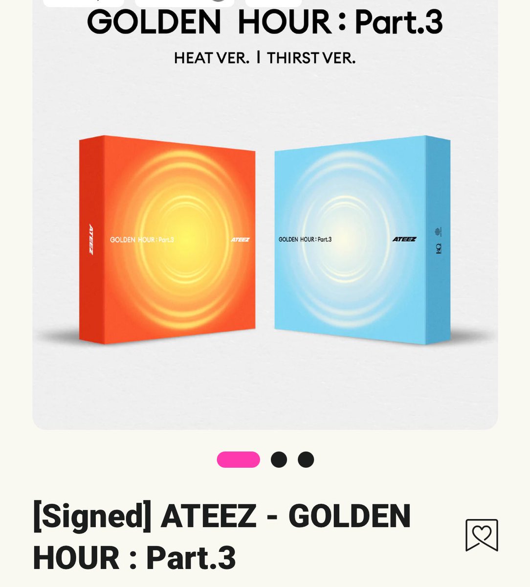 ZAMÓWIENIE GRUPOWE podpisane albumy golden hour 3 

tak jak w poprzednim comebacku organizuję go na podpisane albumy ze stanów 

cena za sztukę: 124 zł
do tego dojdzie wysyłka do polski + cło + wysyłka do Was 

można wybrać wersję 
zgłoszenia w komentarzach🩷