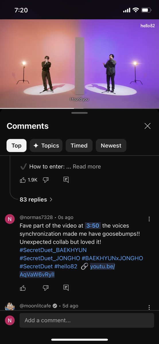 knormstiny's tweet photo. @hello82official Fave part of the video at 3:50 the voices synchronization made me have goosebumps!! Unexpected collab but loved it! #SecretDuet_BAEKHYUN #SecretDuet_JONGHO #BAEKHYUNxJONGHO #SecretDuet #hello82  🔗 https://t.co/DH7KWTGVg8 https://t.co/2o6ccAWa4D