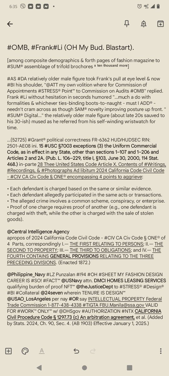 M17_Lpunzalan's tweet photo. ...{52725} @TXAG #SUM℠ #Design® #BI #AD•venture® #NTX @Philippine_Navy
@CIA
...#SO! with regards #CA Civil Procedure Code §1297.73, #HELLO in '#OH what #time is it #Ray #Li' #IF #IT© isn't #QUESTION a bout its #neuroscience 18 #USC #SEC.2510 @USNavy plus™ @dhsscitech #NFT℠... https://t.co/BZp4c84Oph