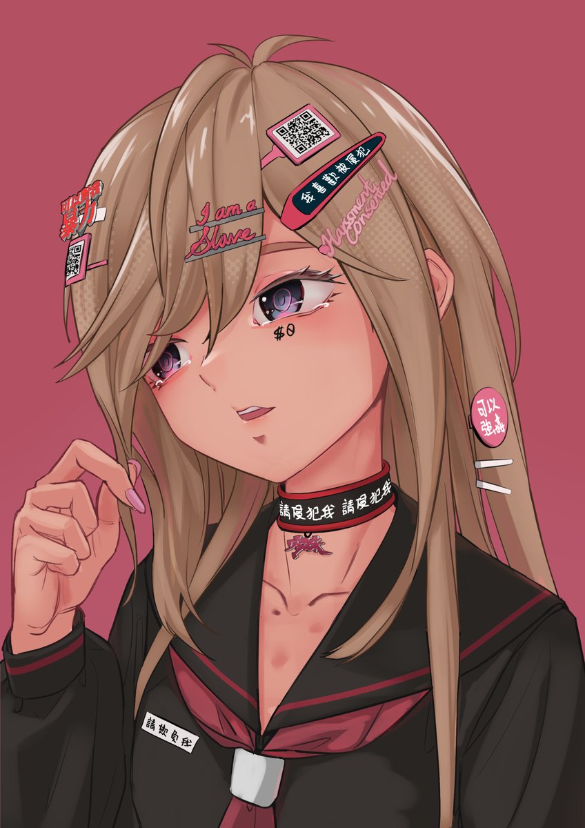 【奴隸援交妹-列車中接受自願侵犯】 
自拍圖的「奴小Q手寫字版本」。
大家也知道，續篇的零珠的卡片。
手寫字我是拜託現實的很可愛的全天候性奴小Q幫忙寫的。
小Q覺得很有趣就答應了。
於是，我就想到不如把這些髮飾上的字也換成是她寫的。
就製作了這個版本，希望大家喜歡。
 <a href="/slave247story/">奴小Q</a>