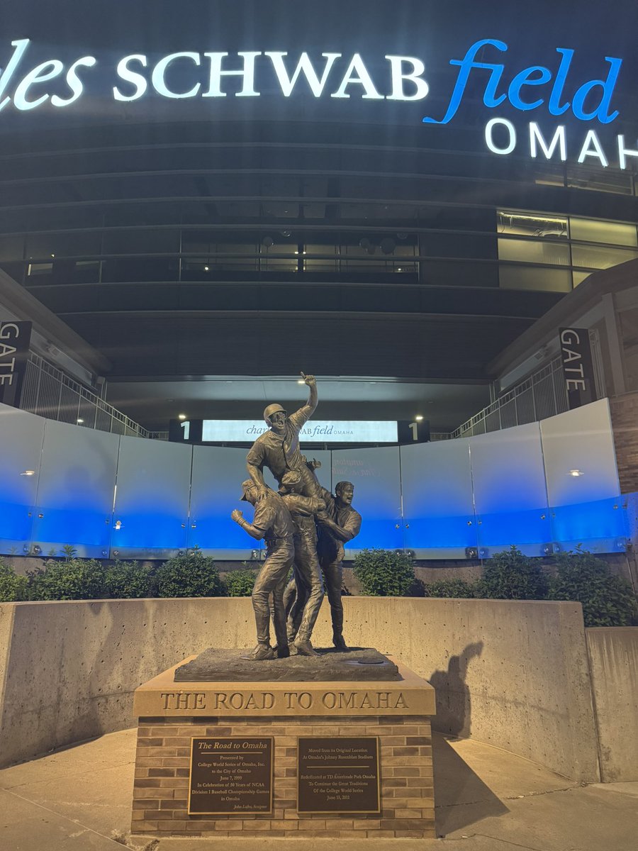 Love this day every year. Land, drive by the ballpark and realize that in a few short weeks the CWS begins. For now…64 teams have a chance to get here in 2 weeks. Eight will remain shortly, Welcome to the Road to Omaha folks👊🏼