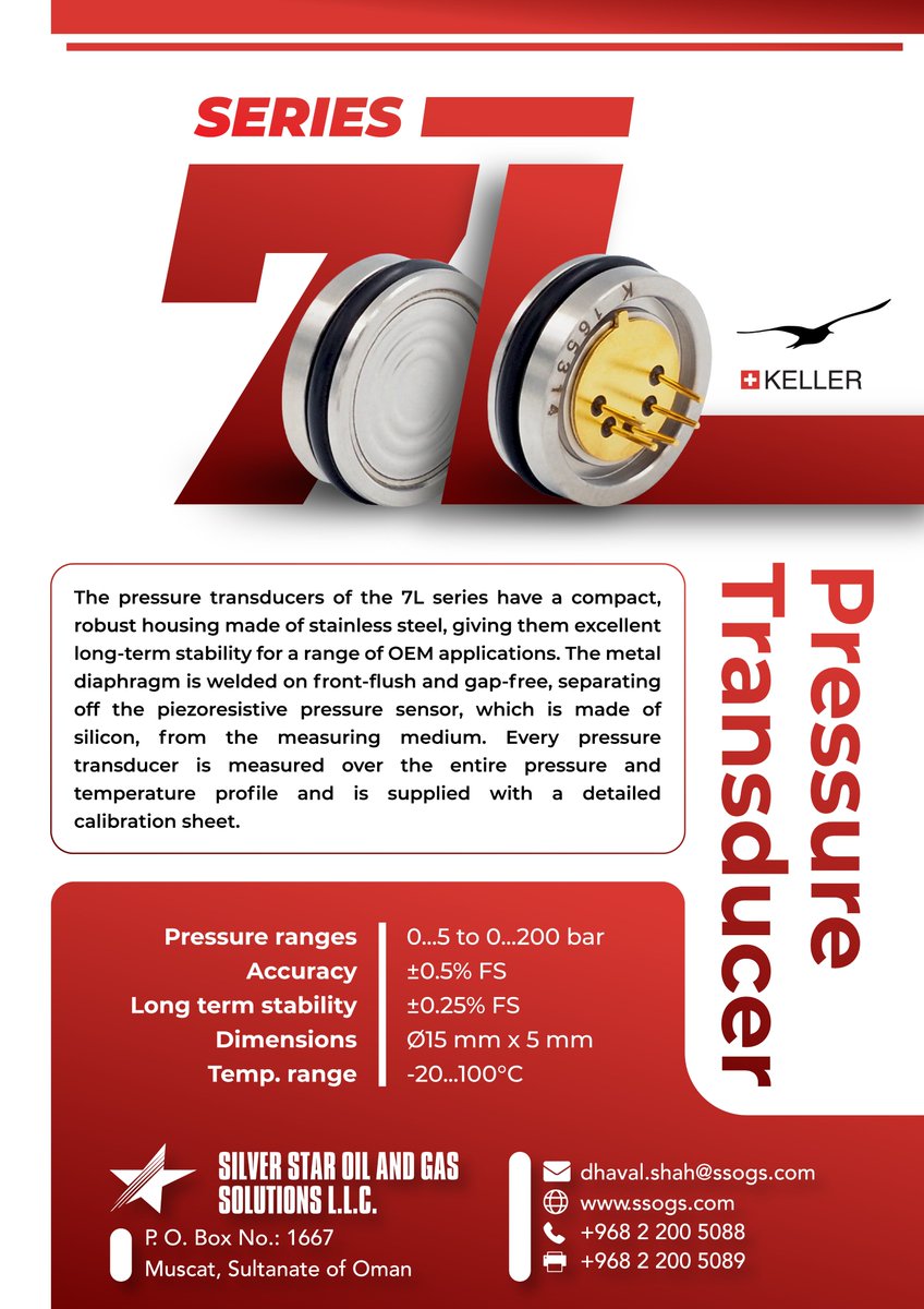 ssogsoman's tweet photo. @KellerPressure 7L Series Pressure Transducers – Built for Reliability in Demanding OEM Applications!

📩 dhaval.shah@ssogs.com | +968 9649 3665

#ssogs #KellerPressure #PressureTransducer #OEMsolutions #Instrumentation #PressureMeasurement #ProcessControl #Automation https://t.co/h3t9eIwZuZ