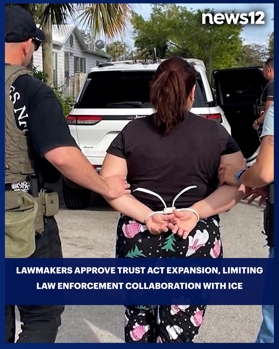 News12CT's tweet photo. TRUST ACT: Connecticut lawmakers have given final approval to expand the Trust Act, further restricting when law enforcement can collaborate with ICE agents.
#News12 #Connecticut #TrustAct #LocalNews #News #Ice
https://t.co/1PBcKstfvE https://t.co/dBtc7hBNeq
