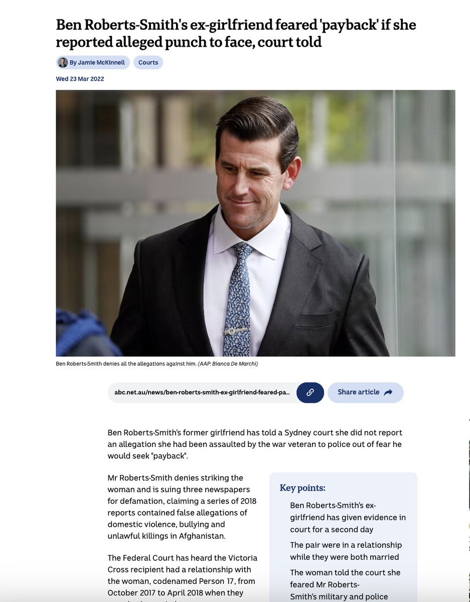Ronni🧂Salt NowOnBlueSkySocial (@ronnisalt) on Twitter photo Just to remind everybody about the priorities of big government
A tax office whistleblower <a href="/Richard_D_Boyle/">Richard D Boyle</a>, has been prosecuted and cornered into pleading guilty. He awaits sentencing
Ben Roberts-Smith, an adjudicated war criminal & alleged woman basher, is still walking free Just to remind everybody about the priorities of big government
A tax office whistleblower <a href="/Richard_D_Boyle/">Richard D Boyle</a>, has been prosecuted and cornered into pleading guilty. He awaits sentencing
Ben Roberts-Smith, an adjudicated war criminal & alleged woman basher, is still walking free