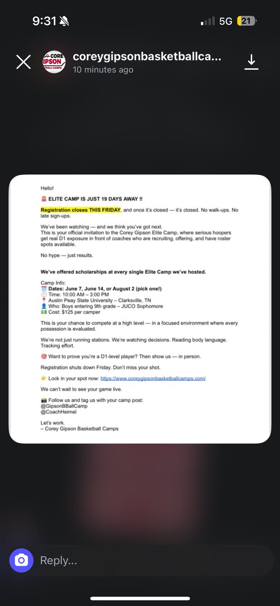 Thank you for the opportunity!
<a href="/GipsonBBallCamp/">Corey Gipson Elite Camps</a>