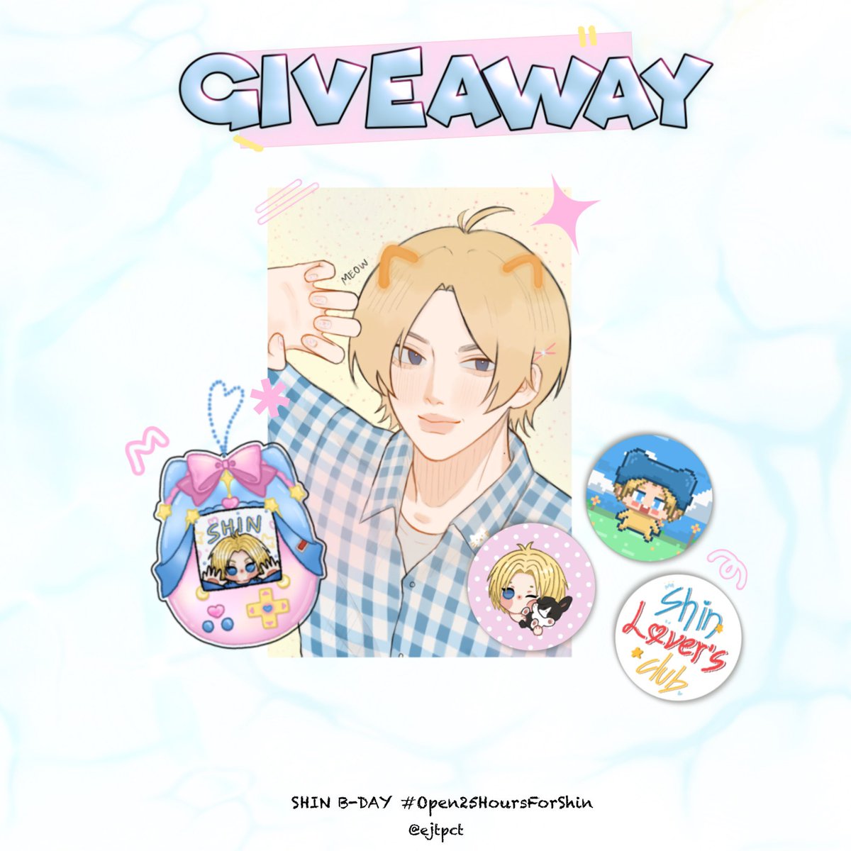 🔖 Giveaway Shin B-Day Σ੧(❛▽❛✿)

꒰ Photocard + Keychain + Pin Botton
3 EA ꒱
;  20 SET 

☆彡Photocard 
 ;  30 EA 

📍2SETTLE PLAYROOM  🖇️
#Open25HoursForShin