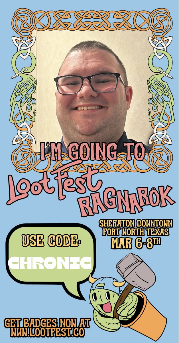 I woke up this morning not expecting any more surprises but I was wrong! I woke up to the email that I got accepted to <a href="/LootFestEvent/">LootFest</a> as a creator! If you wanna see me and chill and have fun at an amazing event! 

Use code Chronic at check out to get 10% off your order!!!