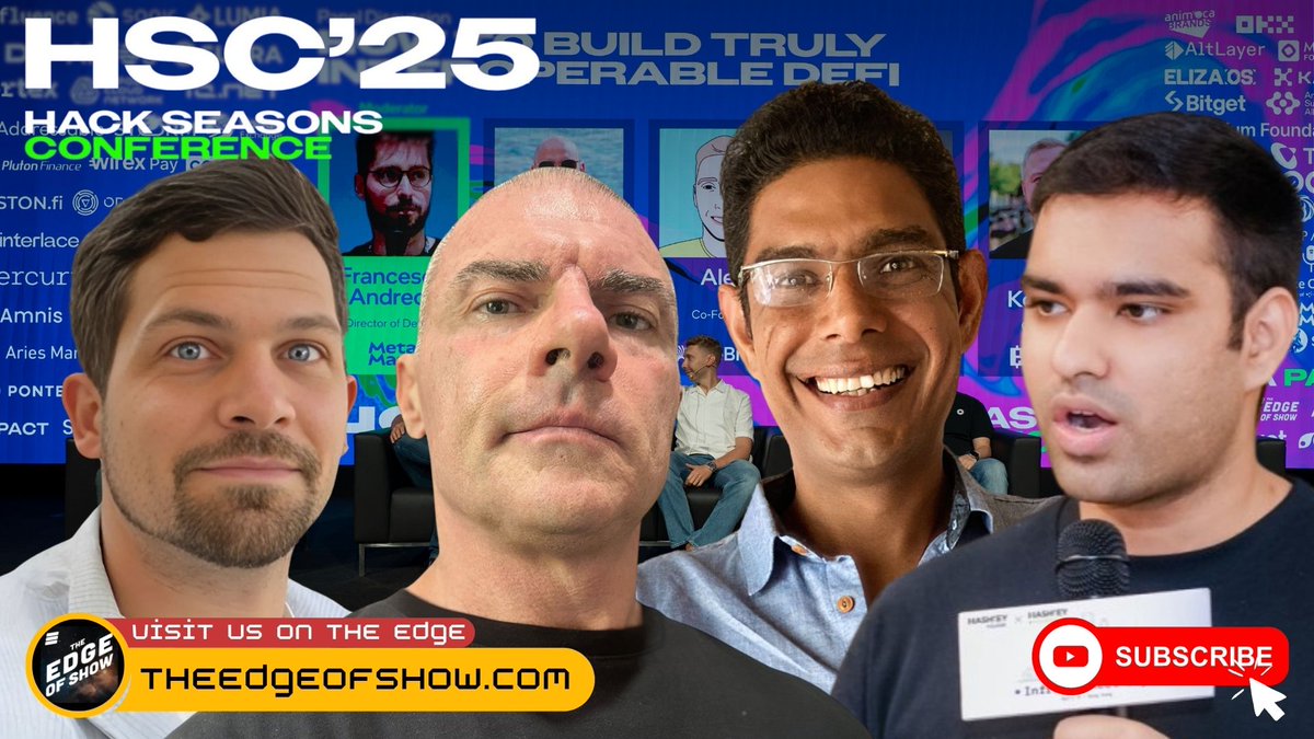 The Edge of Show π (@theedgeofshow) on Twitter photo New episode drops tomorrow from Hack Seasons Dubai 2025!
We talk Web3, AI & the future of tech with:
πΈ <a href="/JonEvansJones/">Jon Jones | Supra</a> β <a href="/SUPRA_Labs/">Supra</a>
πΈ Rachit Agarwal β <a href="/WormholeFdn/">Wormhole Foundation</a>
πΈ Igor Lessio β <a href="/elizaOS/">elizaOS</a>
πΈ Gaurav Sharma β <a href="/ionet/">io.net</a>
From blockchain bridges to AI agents, this oneβs a New episode drops tomorrow from Hack Seasons Dubai 2025!
We talk Web3, AI & the future of tech with:
πΈ <a href="/JonEvansJones/">Jon Jones | Supra</a> β <a href="/SUPRA_Labs/">Supra</a>
πΈ Rachit Agarwal β <a href="/WormholeFdn/">Wormhole Foundation</a>
πΈ Igor Lessio β <a href="/elizaOS/">elizaOS</a>
πΈ Gaurav Sharma β <a href="/ionet/">io.net</a>
From blockchain bridges to AI agents, this oneβs a