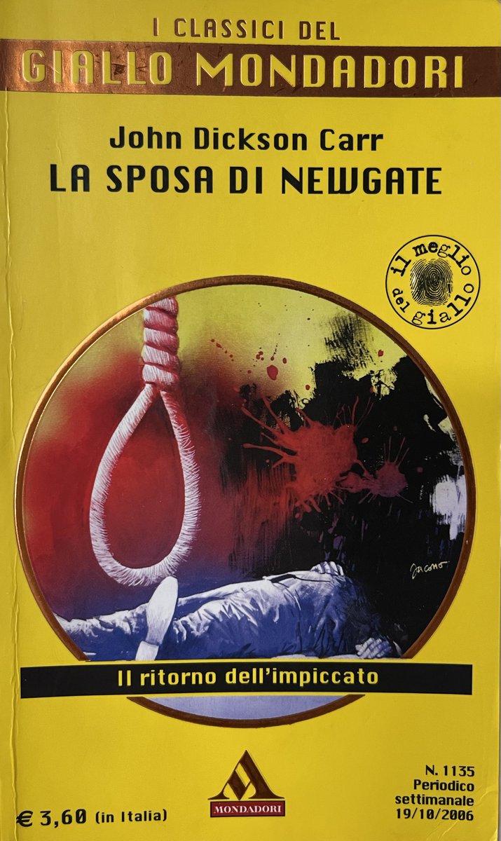 ジャーロ100号記念誌に「ジャーロとわたし」を寄稿しました。
ジャーロはイタリア語で黄色のこと。伊ではパルプマガジンは黄色の表紙が多いことから「ミステリ」の意味も持つらしい。
ローマの露天で掘り出したディクスン・カー『ニューゲートの花嫁』。
ジャーロの文字もあるし、確かに黄色い（雅）