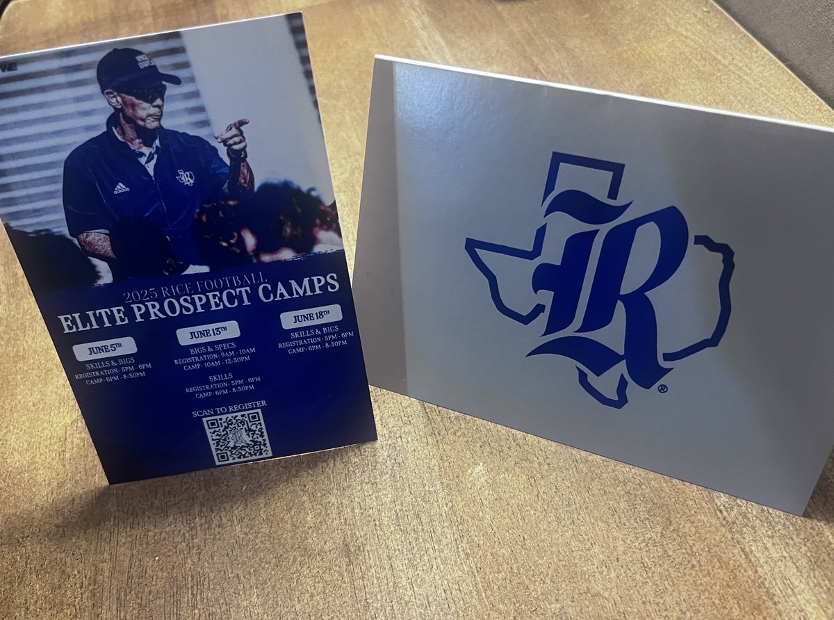 Thank you <a href="/RiceOwlsFB/">Rice FB Recruiting</a> for the love! 
#WE 
<a href="/RiceFootball/">Rice Football</a> <a href="/_CoachMunch/">Vince Munch</a> <a href="/BrianBrown___/">Brian Brown</a> <a href="/_Co_Jack/">Steven Jackson</a> <a href="/cotero1976/">Chris Otero</a> <a href="/DChipoletti/">Derek Chipoletti</a> <a href="/CoachYarbs/">Corbett “Corey” Yarbrough</a> <a href="/TPlummerII/">Terrance Plummer II</a>