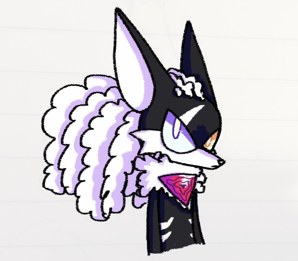 I always have a hard time drawing his normal dreads, so I made them curly instead.

#sonic #SonicTheHedgehog #infinitethejackal