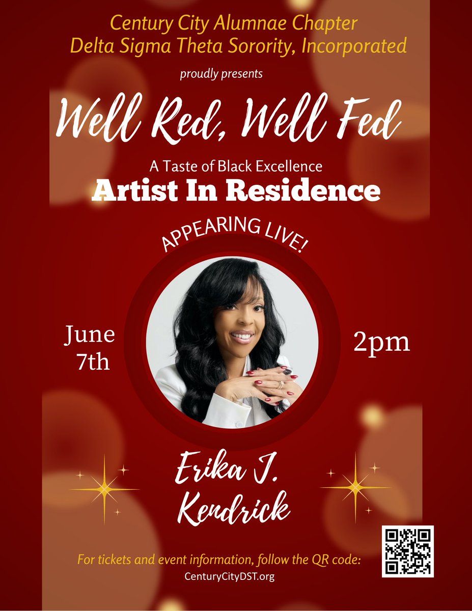 📷 Live with Erika J. Kendrick! 📷
Catch author Erika J. Kendrick live at Well Red Well Fed — a vibrant fusion of food, spirits, and literary soul!
📷 June 7, 2025 📷 2:00 PM 📷 Los Angeles
📷 Tickets: eventbrite.com/e/well-red-wel…