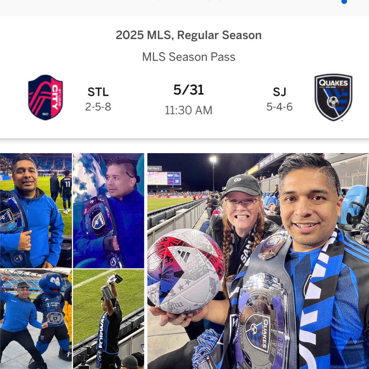 Is anyone else traveling to STL? I’m bringing the belt ⭐️ any tips about their stadium 🏟️ experience?
#BraceforImpact
#quakes74
#SJvsSTL
#vamossj