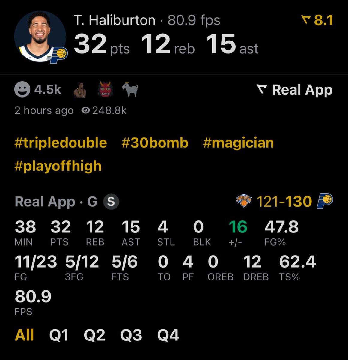 biggest game of his life and he drops this statline with ZERO TURNOVERS