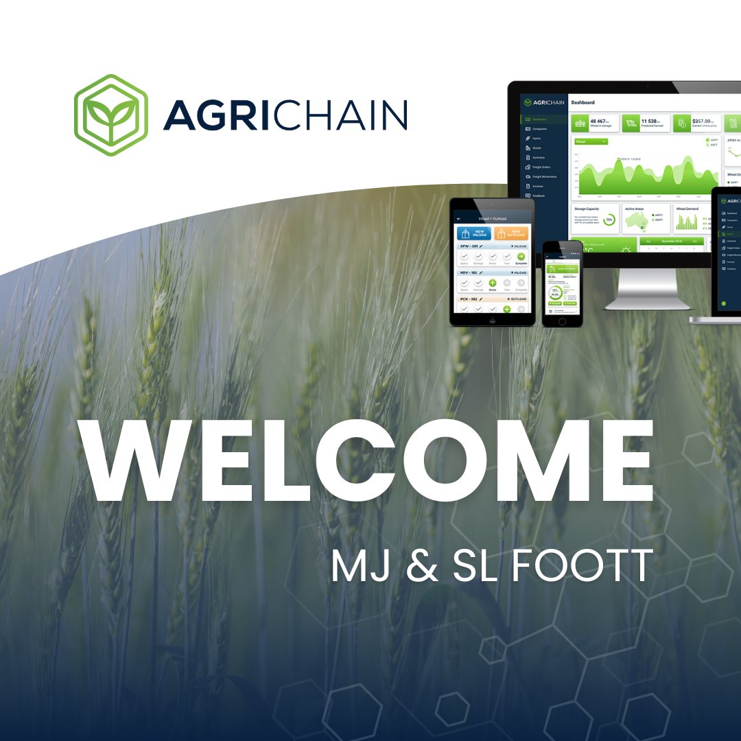AgriChain's tweet image. 🌾 Welcome MJ &amp;amp; SL Foott to the AgriChain community!

Great to see forward-thinking growers embracing digital tools to streamline ops &amp;amp; boost supply chain visibility.

We’re thrilled to have you onboard! 👏
#AgriChain #GrainTech #AgriTech #Birchip #GrainGrowers #Welcome