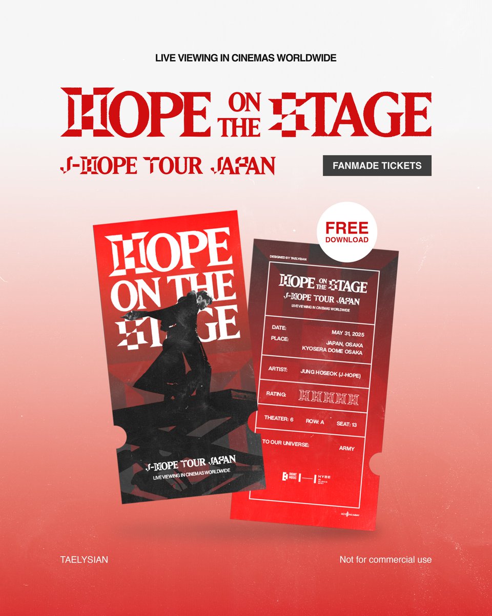 itaelysian_'s tweet photo. #jhope_TOUR_LIVEVIEWING | FANMADE TICKET

free download: https://t.co/2Gl307jKTx

feel free to use it and tag me please ♡ https://t.co/0tEfLv6Bd4