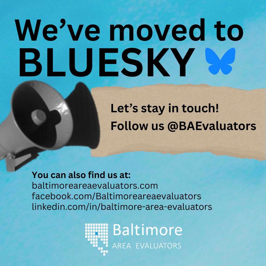 Staying on Twitter / X no longer aligns with our values as an organization - we're excited to announce that we're making the move to bluesky! Come follow us bsky.app/profile/baeval…