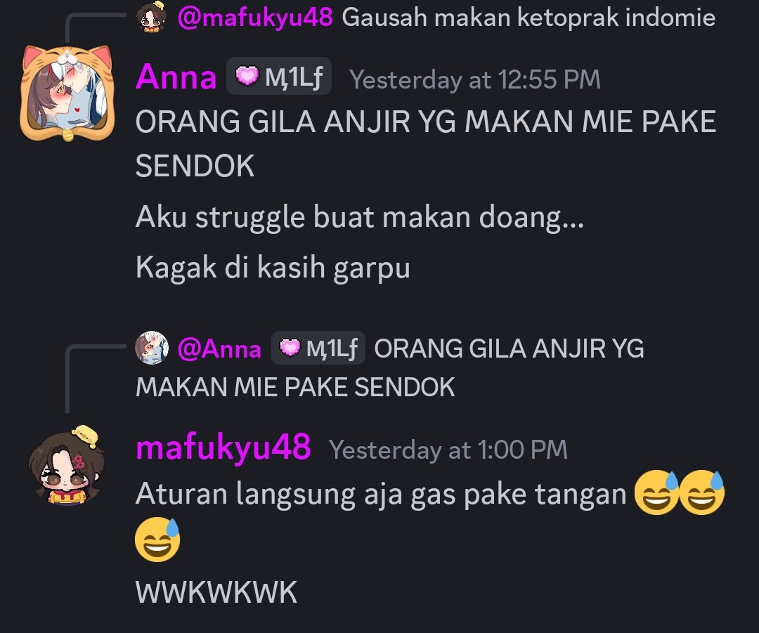 Akhirnya beliau mencoba ketoprak indomie wkwk
