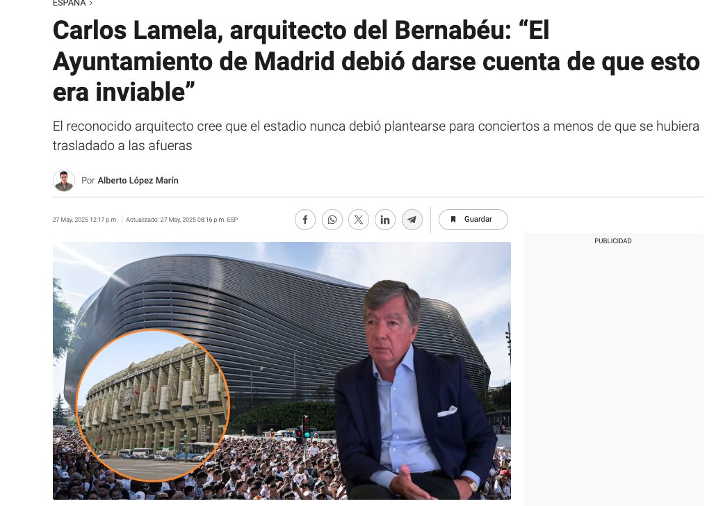 Carlos Lamela, arquitecto del Bernabéu: “El Ayuntamiento de Madrid debió darse cuenta de que esto era inviable”.

Seguro que alguien se dio cuenta, seguro que lo dejó pasar, también sabía que los vecinos del Bernabéu no sufren de indefensión aprendida, sabía que iban a defender