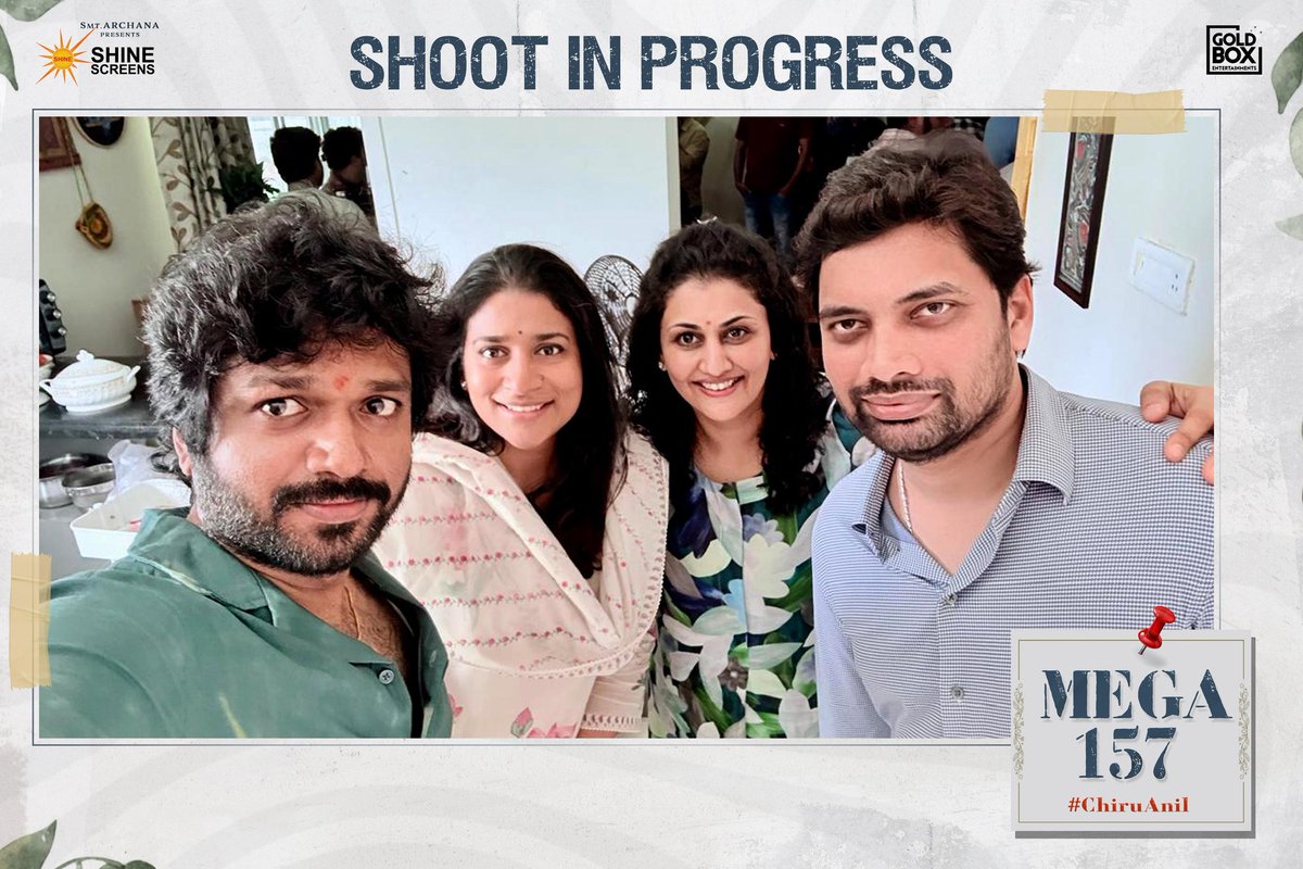 Gold Box Entertainments (@goldboxent) on Twitter photo #Mega157 shoot progressing in full swing ❤️🔥
A SUPER SATISFYING SELFIE of our producers with Hit-Machine <a href="/AnilRavipudi/">Anil Ravipudi</a> from the sets 🤗❤️
#ChiruAnil SANKRANTHI 2026 – రఫ్ఫాడించేద్దాం 🔥
Megastar <a href="/KChiruTweets/">Chiranjeevi Konidela</a> #Nayanthara @anilravipudi <a href="/sahugarapati7/">Sahu Garapati</a> <a href="/sushkonidela/">Sushmita Konidela</a> #Archana #Mega157 shoot progressing in full swing ❤️🔥
A SUPER SATISFYING SELFIE of our producers with Hit-Machine <a href="/AnilRavipudi/">Anil Ravipudi</a> from the sets 🤗❤️
#ChiruAnil SANKRANTHI 2026 – రఫ్ఫాడించేద్దాం 🔥
Megastar <a href="/KChiruTweets/">Chiranjeevi Konidela</a> #Nayanthara @anilravipudi <a href="/sahugarapati7/">Sahu Garapati</a> <a href="/sushkonidela/">Sushmita Konidela</a> #Archana