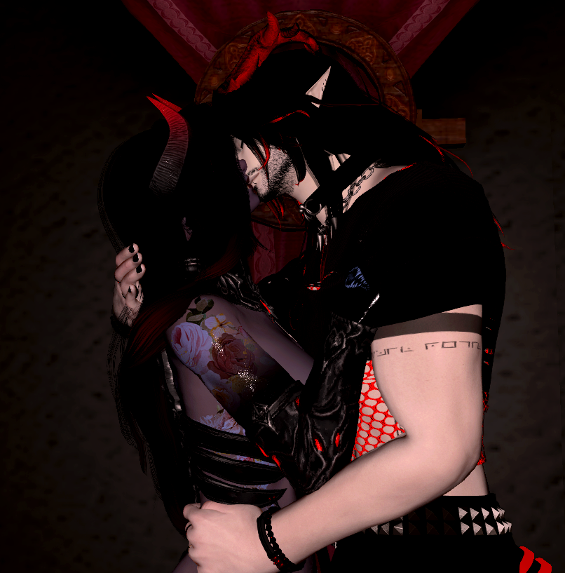 My new OC "Vice" with my partner's new fem OC "Dreamfang"   :3