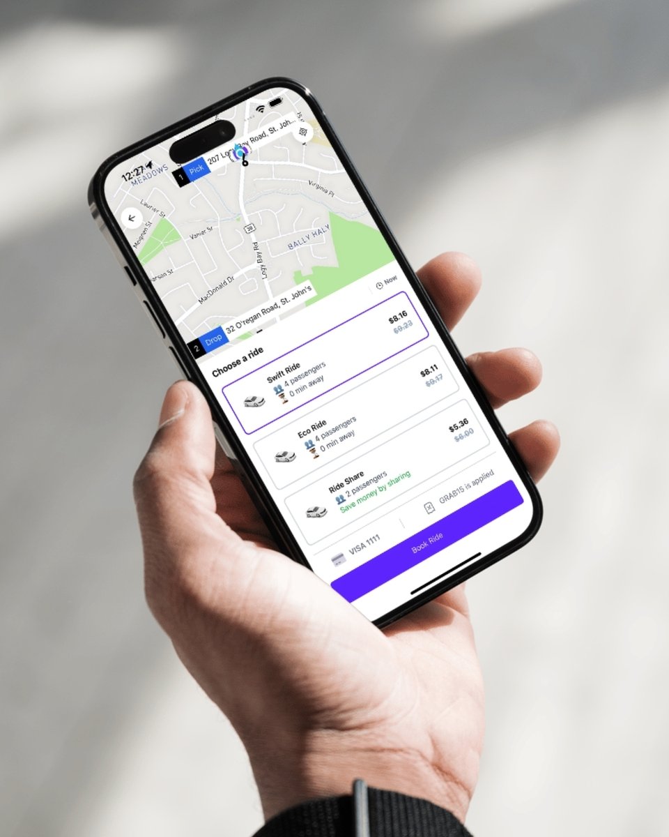 Rapidorideca's tweet image. 🚗 Meet RapidoRide – Newfoundland’s top ride-share app! 💜 Support local. Driven by locals.
#StJohnsNL #NewfoundlandRides #SupportLocalDrivers #LocalTransport #BookYourRide #StJohnsLife #ExploreStJohns #NewfoundlandBusinesses #RapidoRide #DriveWithUs #RideSmart #AffordableRides