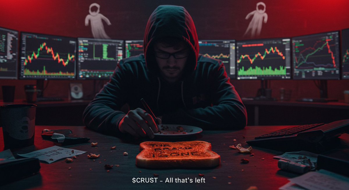 Crust_sol's tweet image. The bread was volume, hype, and early entries.

You got none of that.

You bought the retrace.

You bagged the leftovers.

All that’s left… $Crust.