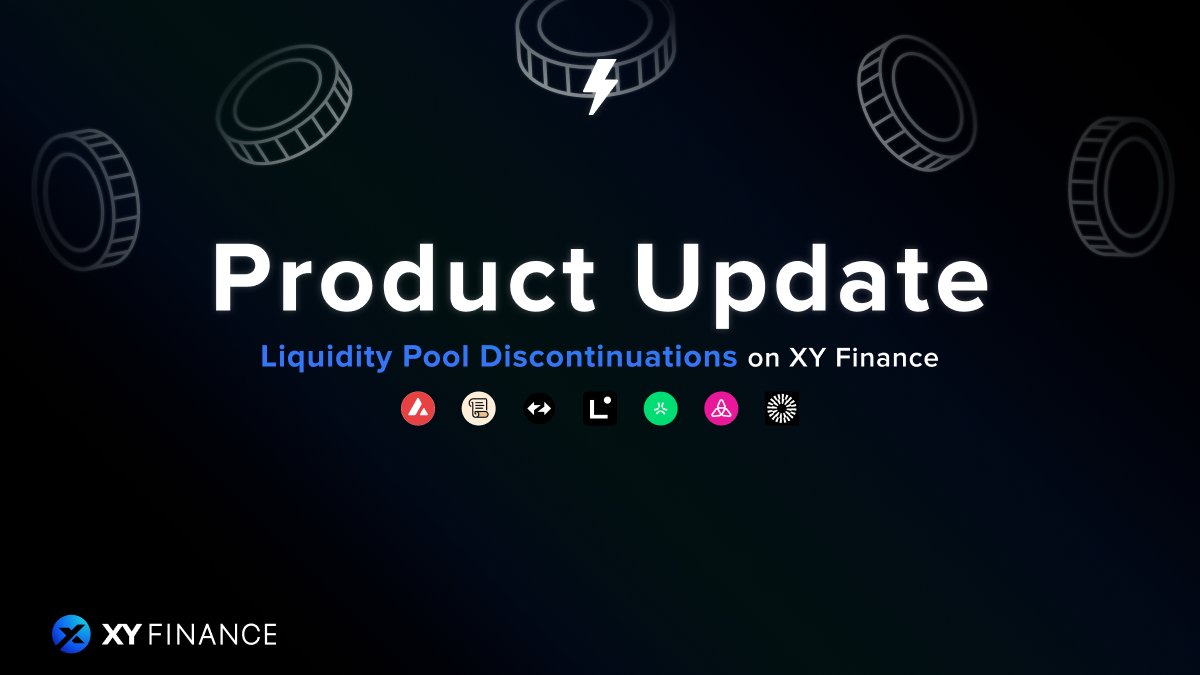 📢 Attention Liquidity Providers
 Some pools will be discontinued:

Mantle: USDT
Taiko: USDC
Abstract: USDC
Linea: USDC
zkSync: USDC
Scroll: USDC
Avalanche: USDT, USDC

👉 Plz withdraw by 2025/06/11

🔗 Learn more details here: blog.xy.finance/liquidity-pool…
