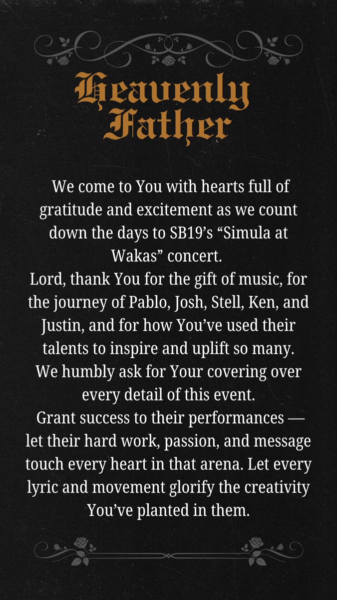 ATIN_1025's tweet photo. Prayer for SB19🙏

@SB19Official #SB19 
#SimulaAtWakas 
#SaWWorldTourKickoff https://t.co/Um0C0wY5V3
