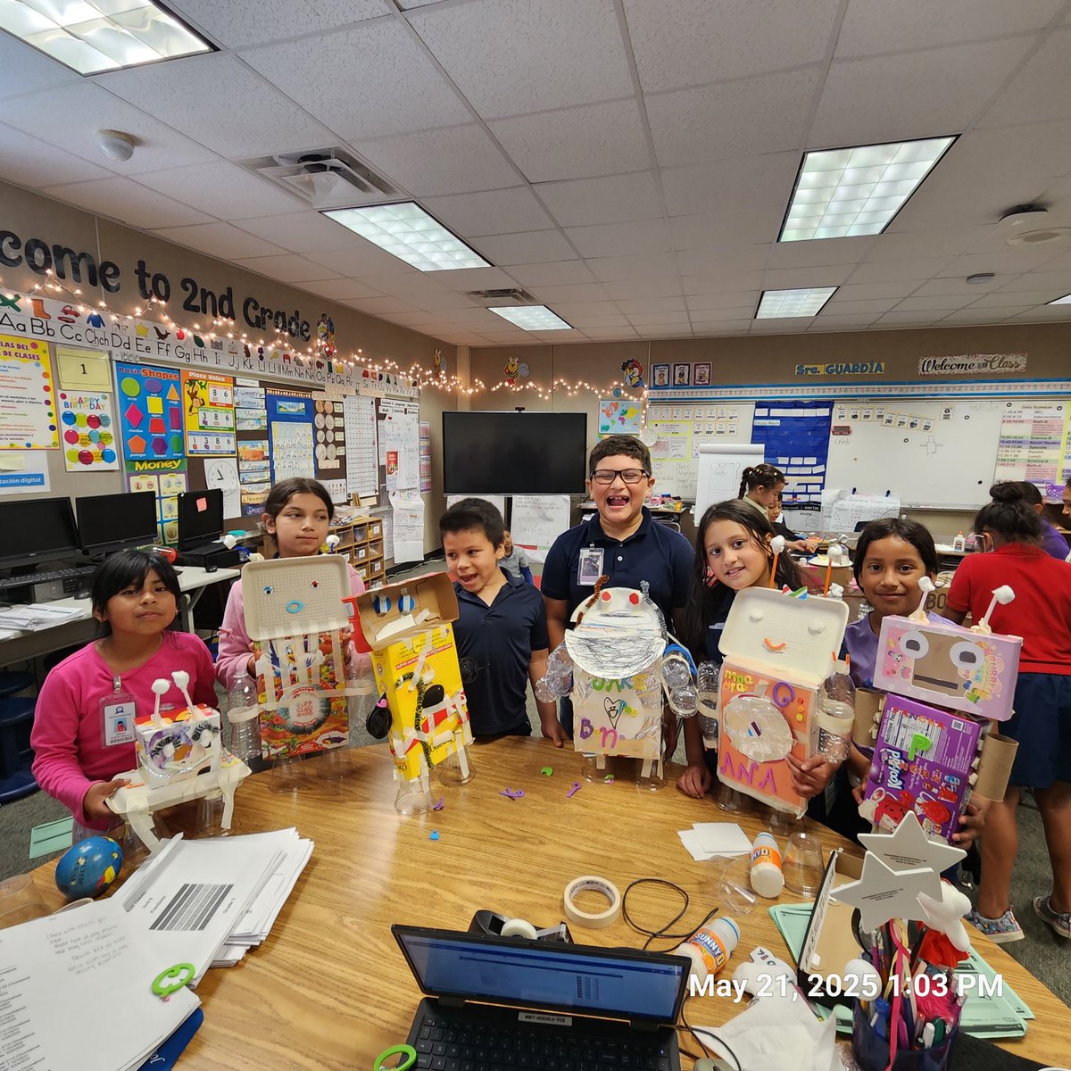 Carmen Guardia (@carmenguardia66) on Twitter photo My 2nd-grade students are proudly displaying their final project of creating a toy robot using recycled objects.<a href="/CarmenGuardia66/">Carmen Guardia</a> <a href="/AliefScience/">Alief Science</a> <a href="/heatherturner70/">Heather Turner</a> <a href="/Martin_Mustangs/">Martin Elementary</a> <a href="/mslazo2/">Ms. Lazo, M.Ed</a> My 2nd-grade students are proudly displaying their final project of creating a toy robot using recycled objects.<a href="/CarmenGuardia66/">Carmen Guardia</a> <a href="/AliefScience/">Alief Science</a> <a href="/heatherturner70/">Heather Turner</a> <a href="/Martin_Mustangs/">Martin Elementary</a> <a href="/mslazo2/">Ms. Lazo, M.Ed</a>