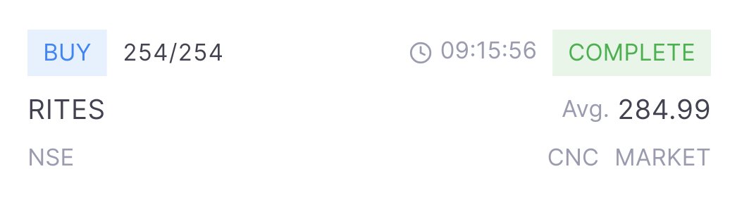 SwingNavigator's tweet photo. Pulled the trigger on #RITES at 285
Not here to predict—here to respond.
#TradingView #sharemarket #StockMarket #StocksToBuy #stocks https://t.co/mfIAbu7G72