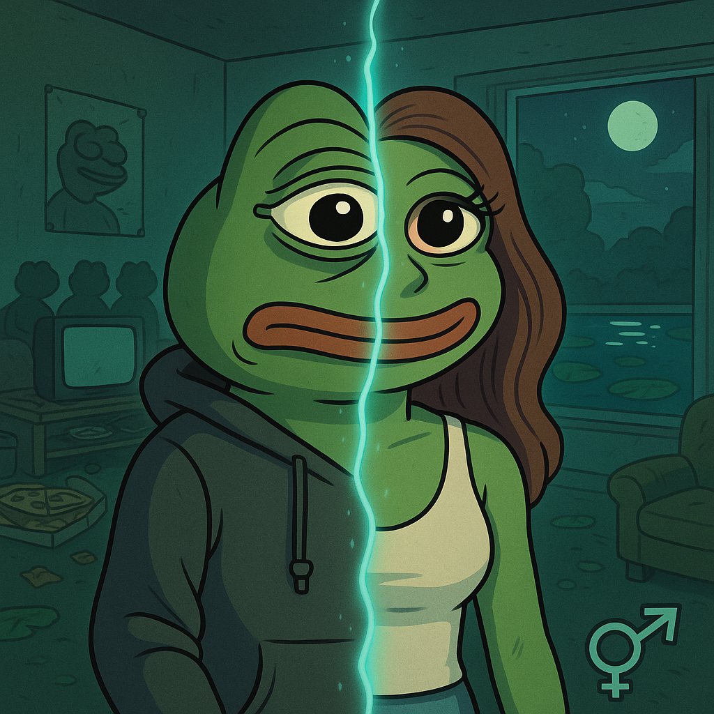 LezPepeCoin's tweet photo. Four bros under one roof and biology is hard at work. Frogs can flip sexes. Page 18 whispers of Pepe’s evolution 🐸➡️♀️
Follow to witness the metamorphosis. 🌿

#LezGo!!! https://t.co/52hTfafZQh
