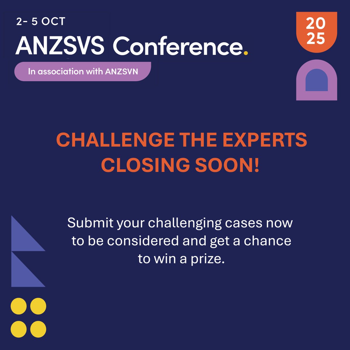 Are you ready to Challenge the Experts at #ANZSVS25? One month to go before submissions close at 11:59pm AEST, Sunday 29 June 2025. Don’t miss your chance, submit today! Visit anzsvs.com for details. #Adelaide <a href="/AdelaideCC/">Adelaide Convention Centre</a> <a href="/BizEventsAdl/">Business Events Adelaide</a>
