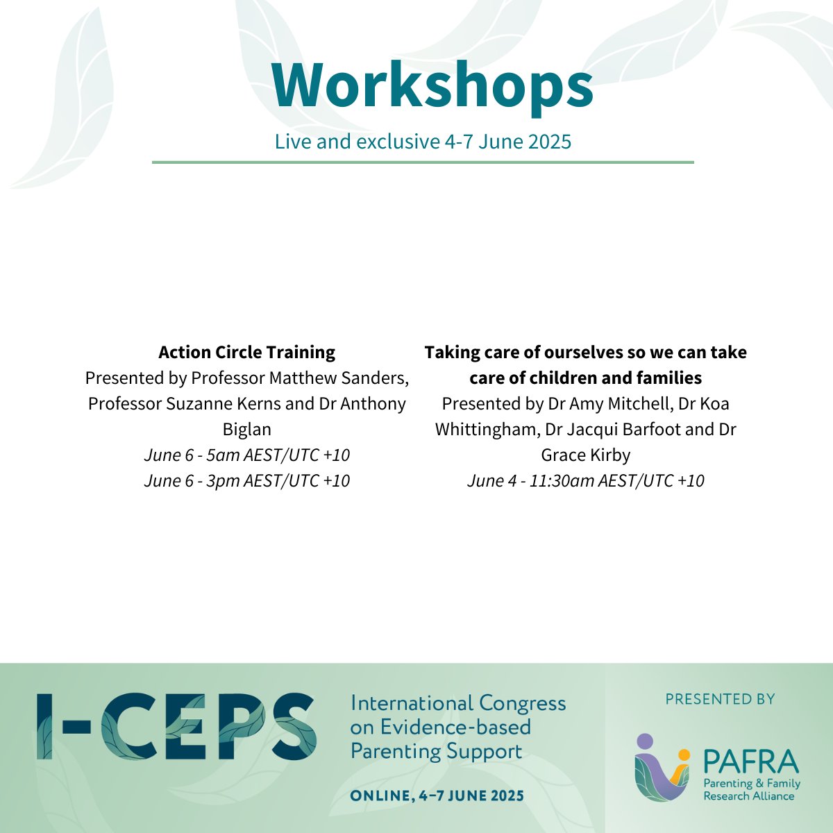 PAFRA_Official's tweet photo. The workshop schedule for #ICEPS2025 is live!

🗣️ Knowledge translation 
 ✏️ Practical tools 
 ✅ Implementation techniques

Explore the full program &amp; plan your sessions: 
 🔗 https://t.co/n8H6MfAaDs https://t.co/Xm3ktVXjlh