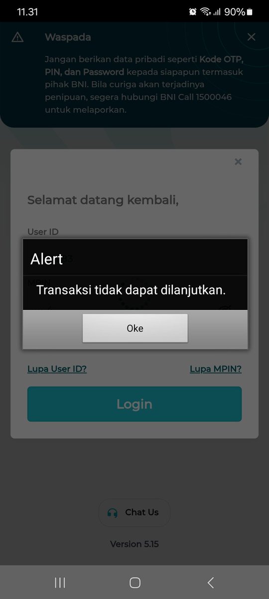 Lagi mau transaksi trnyt lagi bermasalah ya? <a href="/BNI/">PT Bank Negara Indonesia (Persero) Tbk.</a> <a href="/BNICustomerCare/">CustomerCareBNI</a>