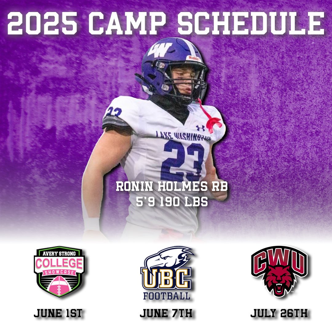 Ronin Holmes 2026 RB (@roninholmesrb26) on Twitter photo So excited to be flying around and competing at these upcoming camps, more on the way but these are the three I’ve decided on definitely.
<a href="/CoachSledge44/">Ed “Coach Sledge” Slezinger</a> <a href="/CoachNill/">Blake Nill</a> <a href="/coachbradycrane/">Coach Brady Crane</a> <a href="/KeimTimeFB/">Jud Keim - U. of Puget Sound FB. Co-DC/Secondary</a> <a href="/CoachFisk/">Chris Fisk</a> So excited to be flying around and competing at these upcoming camps, more on the way but these are the three I’ve decided on definitely.
<a href="/CoachSledge44/">Ed “Coach Sledge” Slezinger</a> <a href="/CoachNill/">Blake Nill</a> <a href="/coachbradycrane/">Coach Brady Crane</a> <a href="/KeimTimeFB/">Jud Keim - U. of Puget Sound FB. Co-DC/Secondary</a> <a href="/CoachFisk/">Chris Fisk</a>