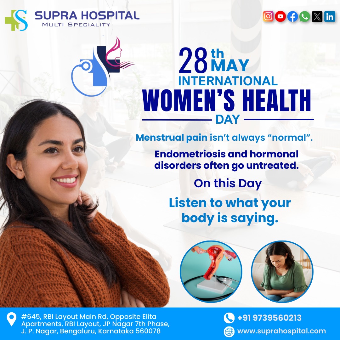 SupraHospital's tweet photo. Her pain is real. Her voice matters.
Menstrual pain isn’t always “normal.” Endometriosis and hormonal disorders need medical care, not dismissal. This International Women’s Health Day, believe her pain, and act early.
#EndometriosisAwareness #RespectHerPain #ListenToWomen https://t.co/yNDYsJ86fh