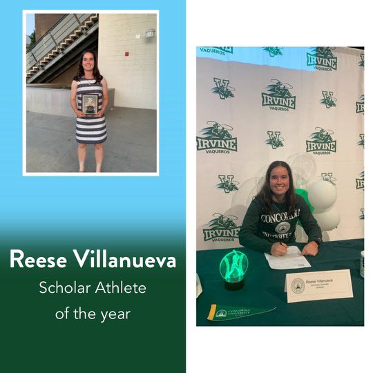 Reese Villanueva is our Scholar Athlete of the year!! 👍👍👍
