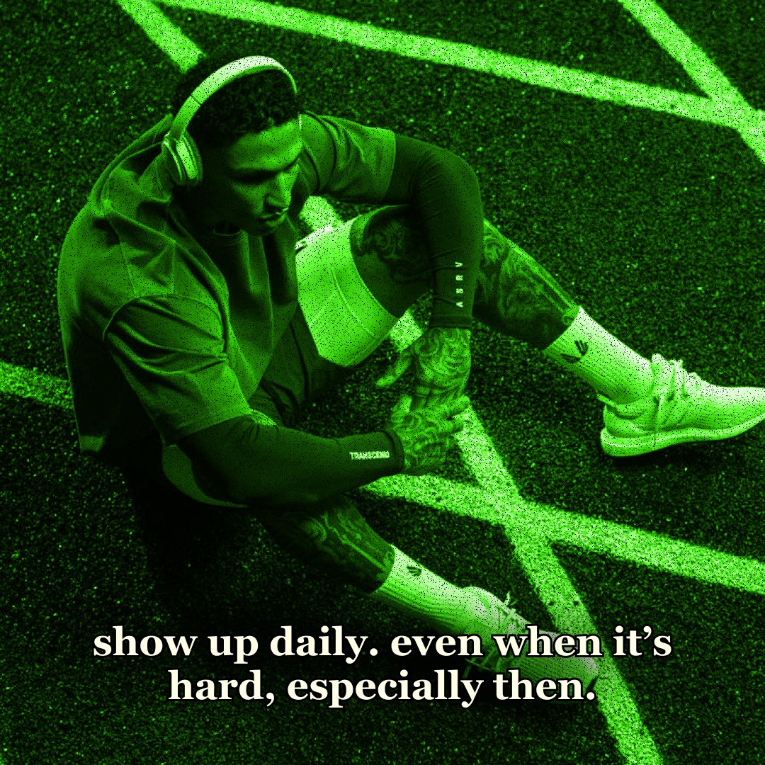 i show up daily.
no matter the mood or the noise. 
this is bigger than motivation - it’s discipline.
every day I move closer.
every day I become more of who I’m meant to be.

I am HIM.