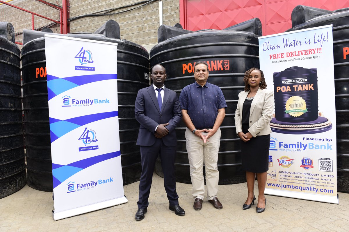 FamilyBankKenya's tweet photo. MajiPlus is a flexible financing solution suited for individuals, micro-businesses, SMEs and water companies, ranging from rain water harvesting, water storage, water distribution, borehole construction and dressing, construction of domestic and commercial biogas plants, https://t.co/LardremPN1