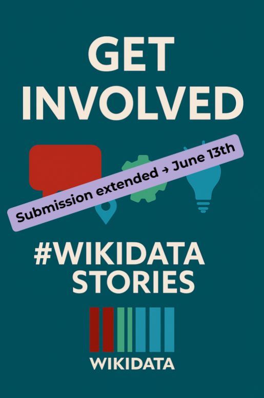 Big news! We’re extending #WikidataStories by one week!

You now have until 13 June to submit your Wikidata-powered projects.
Share your story and be featured → wikidata.org/wiki/Wikidata:… 

#WikidataStories #OpenKnowledge