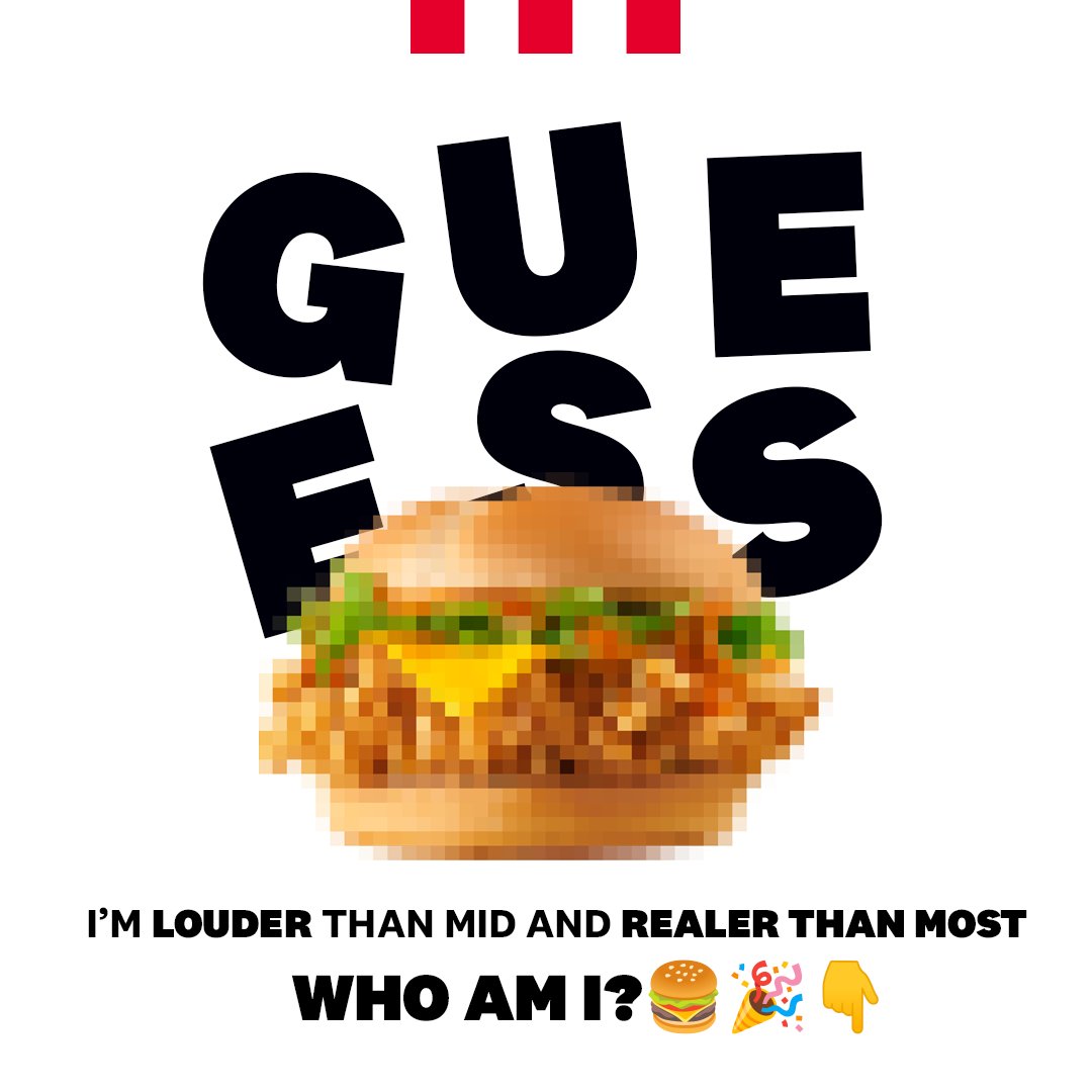 We’re bringing the noise this Burger Day 🚨📣​
Guess the Burger for the chance to win one of 30 KFC Burger vouchers! 🤝​

Drop your answers below using #KFCBurgerDay! 🍔🎉👇