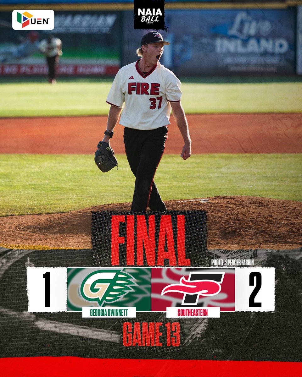 NAIA Ball (@naiaball) on Twitter photo 🚨WORLD SERIES GAME 13 FINAL brought to you by <a href="/UrbanEdge_Net/">Urban Edge Network</a>
#6 Southeastern (FL) defeats #2 Georgia Gwinnett 2-1
AARON ROBERTSON TAKE A BOW
🔥🔥🔥
Final line 9 IP 1 ER 5 K on 128 pitches
Fire will take on #1 LSU Shreveport tomorrow at 6:30pm PST for a spot in the 🚨WORLD SERIES GAME 13 FINAL brought to you by <a href="/UrbanEdge_Net/">Urban Edge Network</a>
#6 Southeastern (FL) defeats #2 Georgia Gwinnett 2-1
AARON ROBERTSON TAKE A BOW
🔥🔥🔥
Final line 9 IP 1 ER 5 K on 128 pitches
Fire will take on #1 LSU Shreveport tomorrow at 6:30pm PST for a spot in the